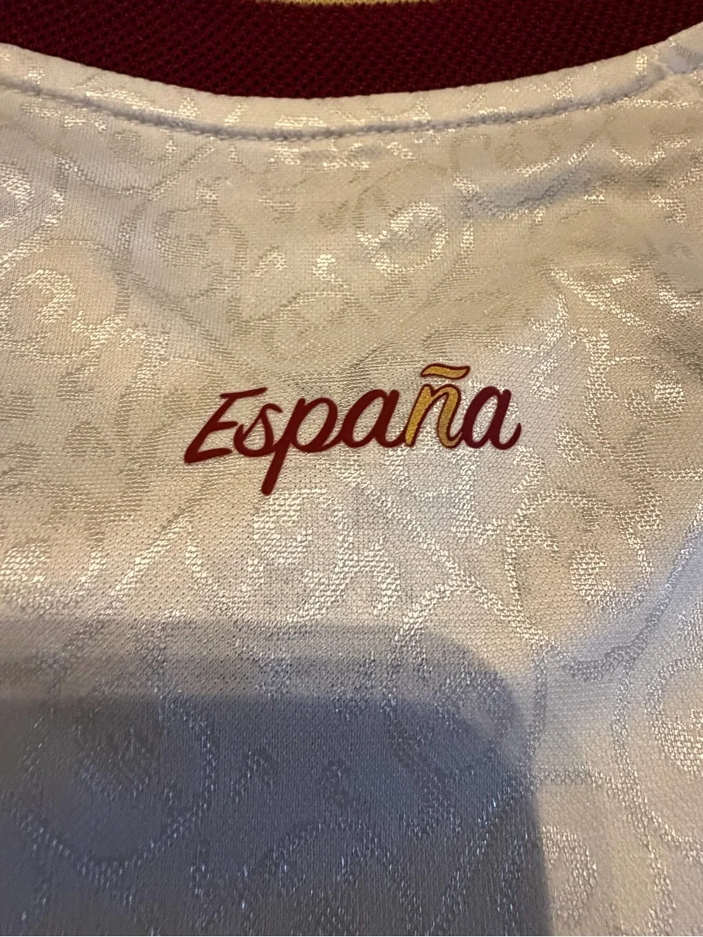 adidas White and Maroon Spain Youth Soccer Jersey